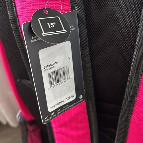 Nike Pink Prime Backpack,Large,3 compartment w/15” padded laptop slot and more - Picture 7 of 15